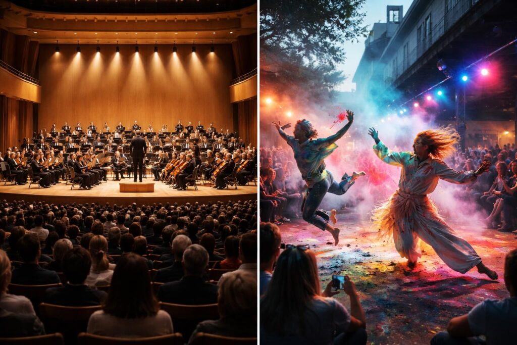 découvrez les différences clés entre un concert et une performance artistique, explorant leurs caractéristiques, contextes et expériences uniques.