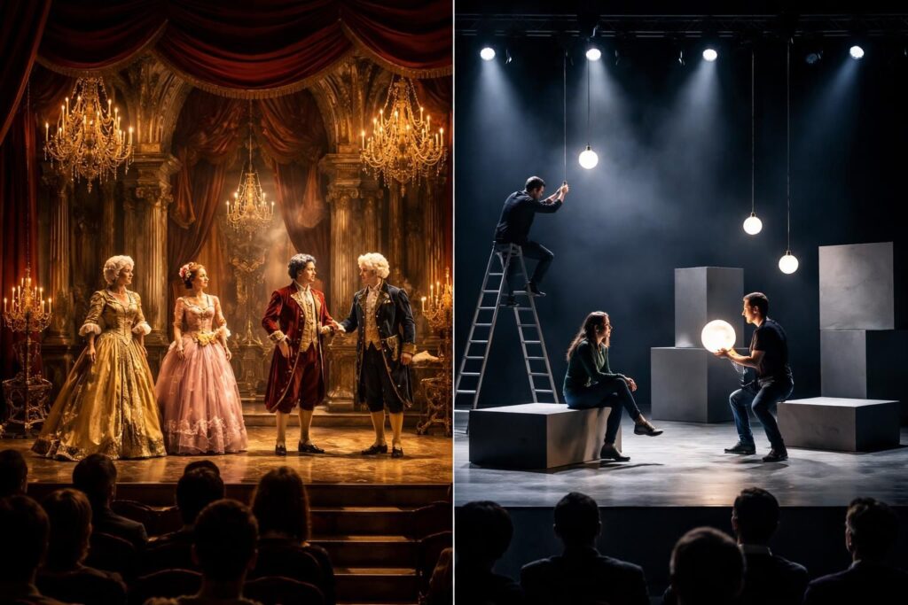 découvrez les principales différences entre le théâtre classique et le théâtre contemporain, en explorant leurs styles, thèmes et évolutions au fil du temps.